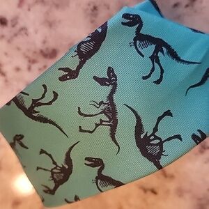 Wembley 48" Kids Boys Teal Dinosaur Fossil Pattern Tie